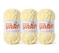 Soft Chunky Chenille Yarn for Crocheting-(300g/10.58oz) Bulky Knitting Crochet Yarn for Blankets-(150m/164yds) Fluffy Velvet Baby Yarn for Amigurumi&Crafts.(3 Yellowish)