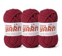 Soft Chunky Chenille Yarn for Crocheting-(300g/10.58oz) Bulky Knitting Crochet Yarn for Blankets-(150m/164yds) Fluffy Velvet Baby Yarn for Amigurumi&Crafts.(3 Burgundy)