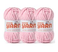Soft Chunky Chenille Yarn for Crocheting-(300g/10.58oz) Bulky Knitting Crochet Yarn for Blankets-(150m/164yds) Fluffy Velvet Baby Yarn for Amigurumi&Crafts.(3 Light Pink)