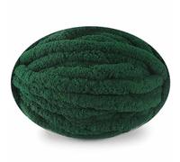 Soft Chunky Yarn, Hand Knitting Wool, Fluffy Chenille Yarn for Blankets Hats Scarfs or Pet Bed (Dark Green)