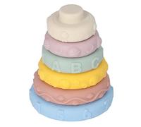 Soft Circles Stack Rings, Squeaking Safe Material Cute Design 6pcs Soft Stacking Circle Toys for 3 Years Old and Above Children for Baby for the Number of Perception