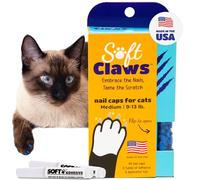 Soft Claws Cat Nail Caps for Medium Cats - (40 Caps, Blue) - Made in USA - Veterinarian-Developed | Protects Furniture & Skin - Easy to Apply, Long-Lasting Anti-Scratch Soft Cat Claw Covers