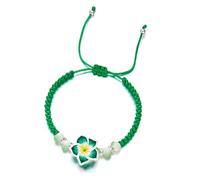 Soft Clay Plumeria Robra Beach Jewelry Adjustable Braided Hand Chain Handmade Woven Cord Hand Chain Woven Women, フリーサイズ