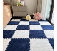 Soft Climbing Area Rugs, Square Plush Foam Carpet Tiles, Thick Velvet Protective Floor Mat for Kids Room, Playroom, Nursery, Bedroom Safety Crawling Cushion Tiles