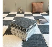 Soft Climbing Area Rugs, Square Plush Foam Carpet Tiles, Thick Velvet Protective Floor Mat for Kids Room, Playroom, Nursery, Bedroom Safety Crawling Cushion Tiles