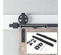 Soft Close Barn Door Hardware Kit - 2pcs Damper Mechanism for Sliding Barn Door, No-Punch Hanging Rail Track, Buffer Damper for Smooth Operation