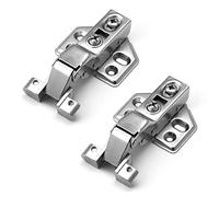 Soft Close Cabinet Hinges, 2PCS Stainless Steel Hinge, Aluminum Frame Glass Door Hydraulic, Suitable for Wardrobe Kitchen Wine Cabinet Etc(Medium Bend)