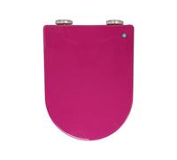 Soft Close Colored Toilet Seat - 18.5 Universal D-Shaped Plastic, Quick Release for Easy Cleaning, Top Fixing, 36x46cm - Ideal for Modern Bathrooms (Purple)