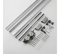 Soft Close Concealed Door Hardware Kit - Sliding Track & Bypass System for Wooden Doors - Silent Operation & Easy Installation Perfect for Modern Home Decor