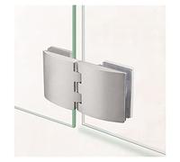Soft Close Cupboard Door Hinges,2PCS Glass Pivot Hinge Kit Zinc Alloy Shower Clamp Clip (Screws Included) (Color : Single Side Small)(Double Side Big)