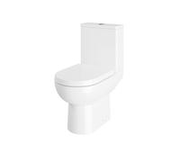 Soft-Close D-Shape Toilet Seat Bottom Fix 450mm - White