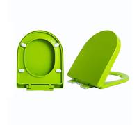 Soft Close D-Shape Toilet Seat, Quick Release, Thickened PP, Adjustable Hinges, Easy Clean, Blue (Green)