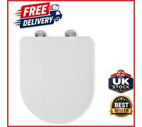 Soft Close D Shape Toilet Seat White with Quick Release and Antibacterial