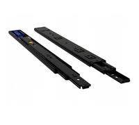 Soft Close Drawer Runner H45 Full Extension 40kg Load Capacity Black Gloss Ball Bearing Slides Steel Pair Silent Closing Modern Wardrobe Drawer Furniture Slide (550mm)