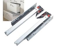 Soft Close Drawer Slides 15.7" Bottom Mount with Locking Device 100lbs Load Capacity 3-Section Fully Extended 1 Pair