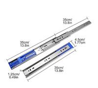 Soft Close Drawer Slides - Heavy Duty Ball Bearing Ra 1 Pair Full Extension 100 lb Capacity Side Mount 350mm (13.8in) for Smooth Operation and Easy Installation