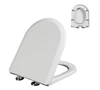 Soft Close Elongated D Shaped Toilet Seat Quick Rase, Urea Formaldehyde, Easy Installation, Durable White Bathroom Essential
