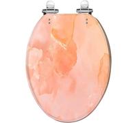 Soft Close Elongated Toilet Seat, 2024 Peach Nephrite Resin Color, Quietly Close, Quick Release Hinges, Decorative Cover, Easy to Install