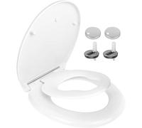 Soft Close Family Toilet Seat Potty Training 2 in 1 with Quick Release for Easy Cleaning Child Seat Built-in Detachable Magnetic Toilet Lid Easy Installation with 360° Adjustable Hinges Premium UF