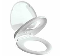 Soft Close Family Toilet Seat Potty Training Built in Baby Seat for Toddlers & Adults with Quick-Release for Easy Cleaning Easy Installation with Dual Fixing (Top & Bottom) Plastic