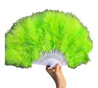 Soft Close Gas Spring, Folding Fake Feather Fan Bright Dance Handheld(Grün)