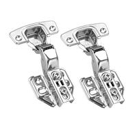 Soft Close Hydraulic Damper for Wardrobe Doors, Stainless Steel Cabinet Buffer Hinges, 2pcs Concealed Design with Screws, Quiet Operation, Full Overlay Solution