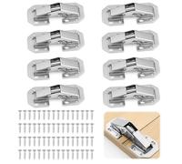 Soft Close Kitchen Cabinet Hinges, 90 Degree Hydraulic Cupboard Door Hinges Full Overlay Mute Door Hinge for Wardrobe Bedroom Bathroom Furniture Easy to Install Pack of 8