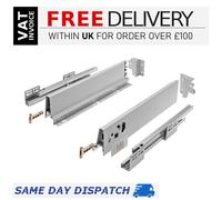 Soft Close Kitchen Drawer Box Sides / Drawer Runners (all sizes) Grey or White