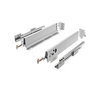 Soft Close Kitchen Drawer Runners System L - 450mm Modern Box (1 Pair x low 84mm, Grey)