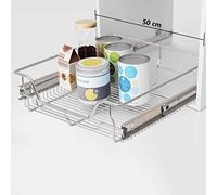Soft Close Kitchen Pull Out Wire Baskets - 2 Pack Silver 400mm Wide Cabinet Slide Out Drawers for Easy Storage and nization