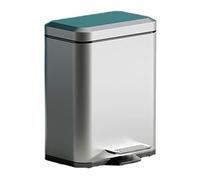 Soft-Close Kitchen Trash Can with Stainless Steel Step Pedal Fingerprint-Resistant Removable Inner Bucket 12L for Home Office Silver