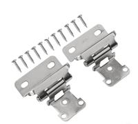 Soft Close Metal Hinges 2 Pieces Half Overlay for Cupboard and Desk Cabinets Concealed Adjustable Self Closing Container Hinges (silver)