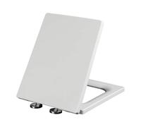 Soft Close ngated Toilet Seat Plastic, Square S Replacement, Adjustable Hins, Top Fix, Easy Installat, White t & Sle for Your Bathroom