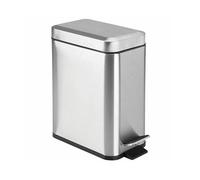 Soft Close, Rectangular Bin 5L with Slip Liner and Lid, Use As Mini Garbage Basket, Slim Trash Can, or Decor in Bathroom