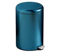 Soft Close Round Trash Can 8L Capacity Smart Pedal Easy to Empty Stainless Steel Waste Bin Stylish Blue 12L 25x34CM Ideal for Kitchen & Office Use