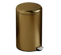 Soft Close Round Trash Can with Pedal 8L Capacity Easy to Empty Stainless Steel Waste Bin Smart Design Gold Finish (20.5 * 29CM)