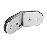 Soft Close Shower Door Hinge, 135 Degree Heavy Duty Gate Clamp Bracket, Plated Clip Replacement for 8-12mm Glass