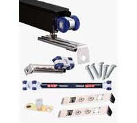 Soft Close Sliding Door Hardware Kit, Aluminum Track System for Single Wooden Doors, Interior and Exterior Installation