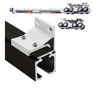 Soft-Close Sliding Door Hardware Set, 5.2m/17.1ft Heavy-Du Track System with Wall Mount, Upgraded ket Door e Kit - Black h