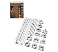 Soft-Close Sliding Door Track Kit for Wardrobe and Cabinet, Quiet Glide with Full Hardware Accessories, Fits 3 Doors