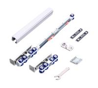 Soft Close Sliding Door Track Kit87in Aluminum Ceiling Mount Rail Hardware for Interior Barn & Pocket Doors Commercial Quality Silver Finish