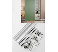 Soft Close Sliding Door TrackInvisible ByPassing Rail for Bedroom Bathroom & LaundryAdjustable Aluminum Alloy Floating Door Hardware