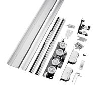 Soft Close Sliding Ghost Door Track KitInvisible Barn Door Hardware with 4 HeavyDuty Rollers 67in Aluminum Rail Set for Indoor Closet Doors