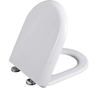 Soft Close Square Toilet Seat - Durable Plastic, Elongated Design, Top Fix Hinge, Quick Release for Easy Cleaning, Ideal for Modern Bathrooms 02F