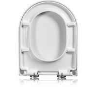 Soft Close Square Toilet Seat - Durable Plastic, Elongated Design, Top Fix Hinge, Quick Release for Easy Cleaning, Ideal for Modern Bathrooms 02A