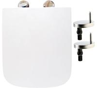 Soft Close Square Toilet Seat One Button Quick Release for Easy Cleaning Easy Installation with Top Fixing & Adjustable Hinges, Standard Size Loo Seat Heavy Duty WC Premium UF Material