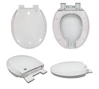 Soft Close Square Toilet Seat, Plastic Toilet Seat, Quick Release, Elongated, White Toilet Lid 14.2" *18.5", Rectangle