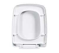 Soft Close Square Toilet Seat, Quick Release White Lid for Rectangle Bowls, Easy Top Fix Installation with Adjustable Hinges - Upgrade Your Bathroom (06B)