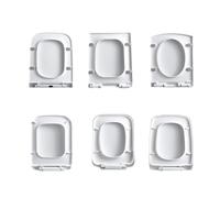 Soft Close Square Toilet Seat White,Quick Release Loo Toilet Seat for Easy Cleaning,Simple Top Fixing,Heavy Duty Loo Seat Cover,Standard Size (Square-E)