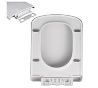 Soft Close Square Toilet Seat - White Quick Release Top Fix Adjustable Hinges Easy Installation Rectangle Slow Close Design for Comfortable Use